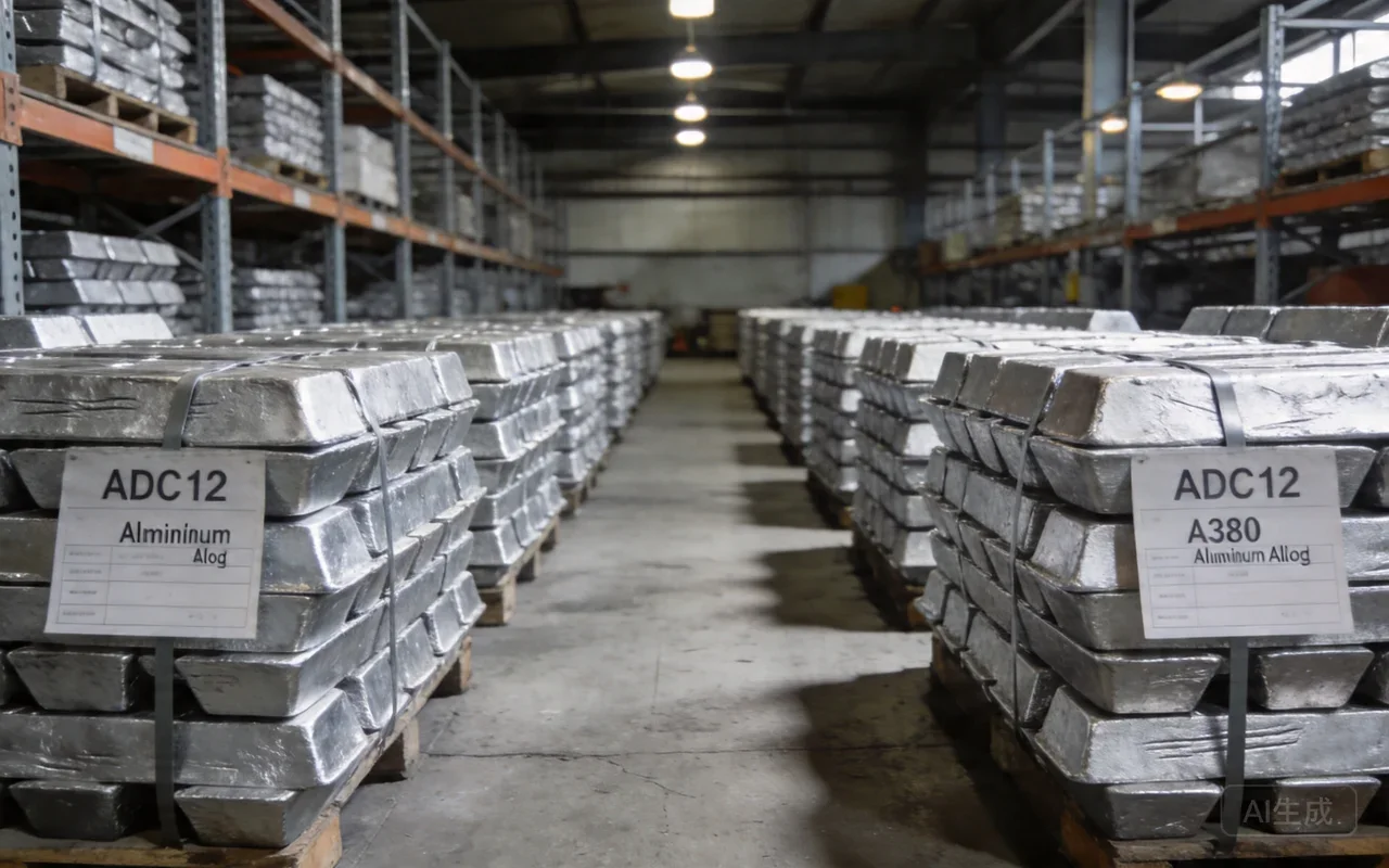 aluminum alloy ingots ADC12 A380 industrial metal raw materials, clean studio layout, manufacturing supply