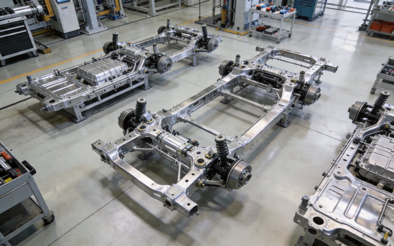 complex aluminum product assembly multiple components industrial production